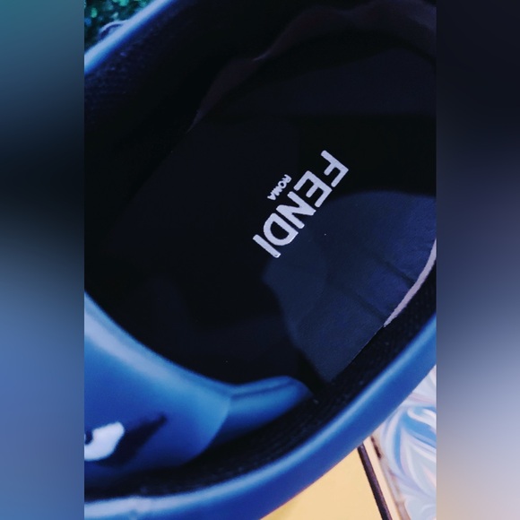 FENDI Butterfly Multicolor Bag Bugs Low-Top Storm Leather Sneakers UK12 US13 NEW - Picture 9 of 16